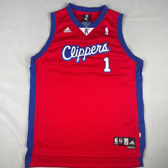 Adidas LA Clippers Swingman Basketball Jersey Baron Davis Youth XL Red Blue NWT - Picture 1 of 9